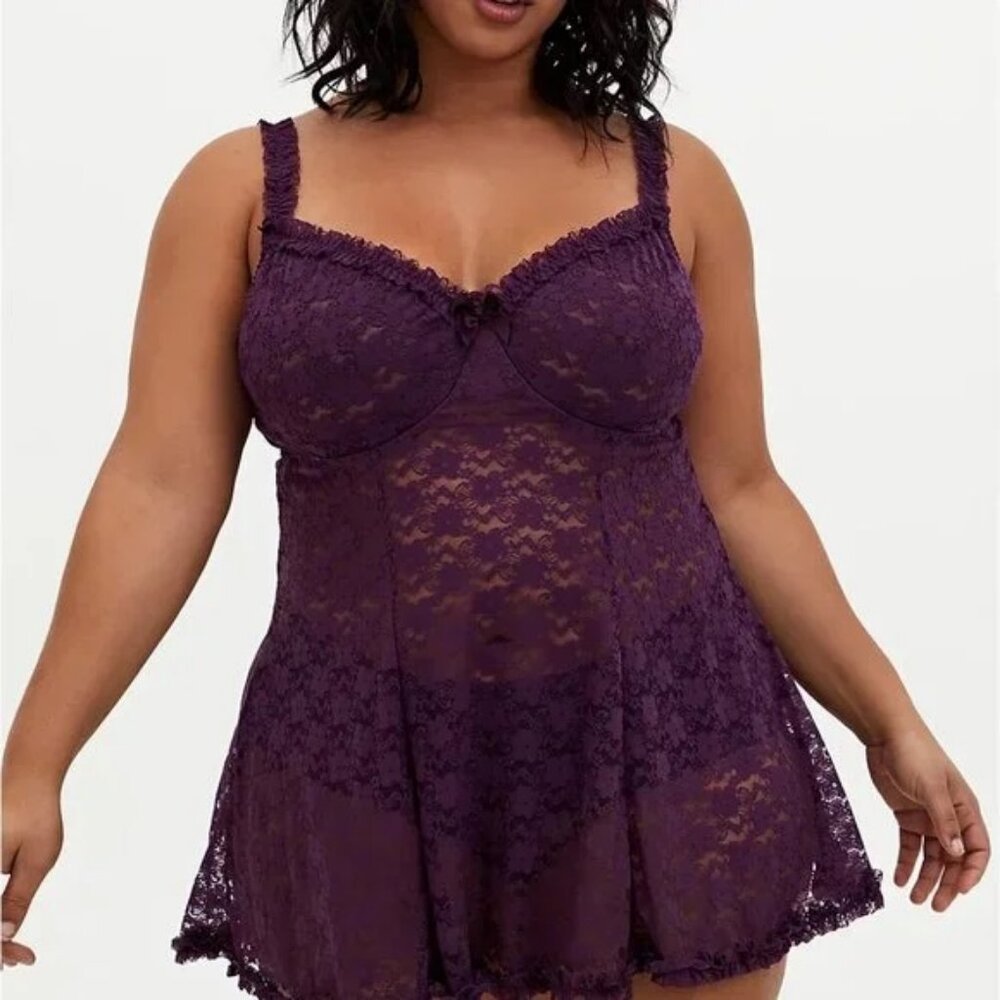 TORRID Simply Lace Babydoll with Ruffle Trim Size 2